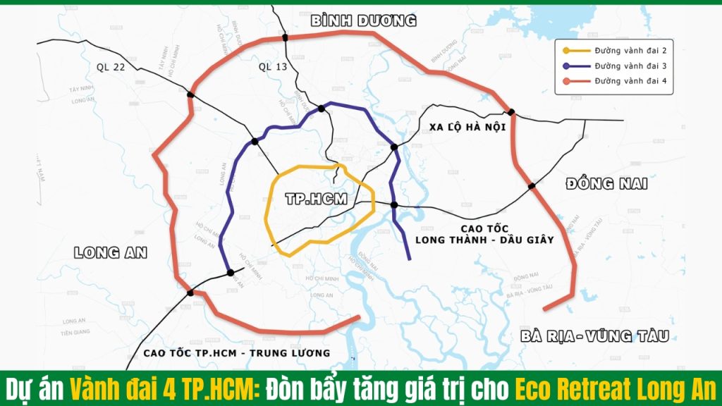 Dự án Vành đai 4 TP.HCM Đòn bẩy tăng giá trị cho Eco Retreat Long An