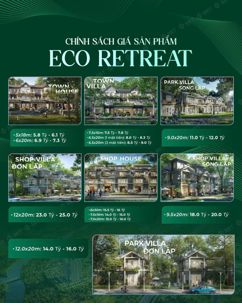Chính sách giá sản phẩm dự án Eco Retreat Long An