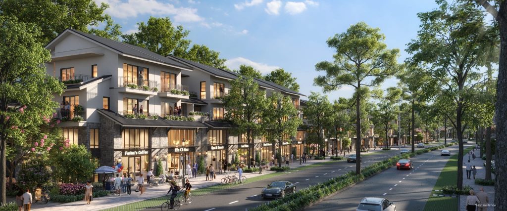 Đường phố tại Shophouse Modern Zen