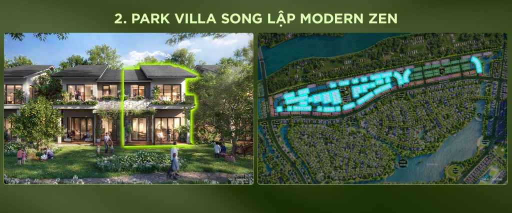 Phân khu Park Villa Song lập Modern Zen