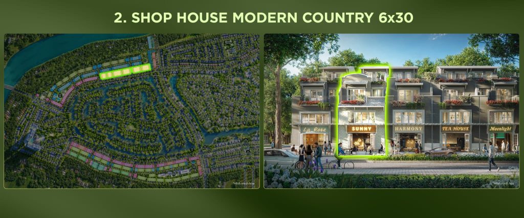 Phân khu Shophouse modern country 6 x 30