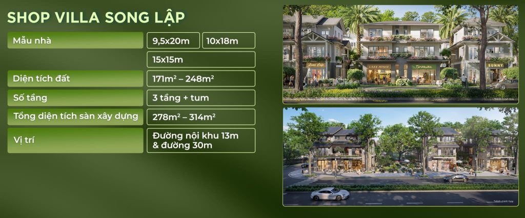 Tổng quan Shop Villa Song lập Eco Retreat