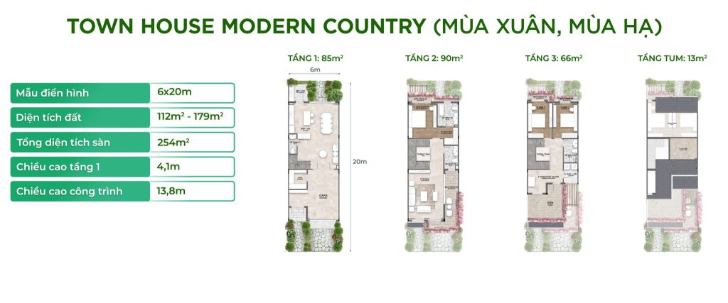 Townhouse Modern Contry (Mùa Xuân, Mùa Hạ)